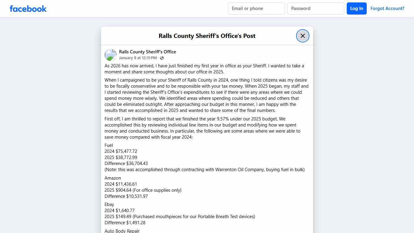 As 2026 has now arrived, I... - Ralls County Sheriff's Office Facebook